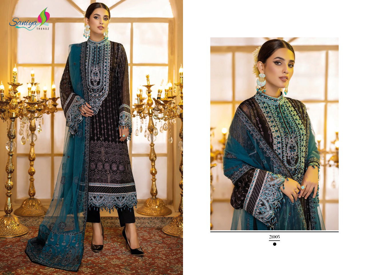 Saniya St Adan Libas 21 Festive Wear Wholesale Georgette Pakistani Suit
